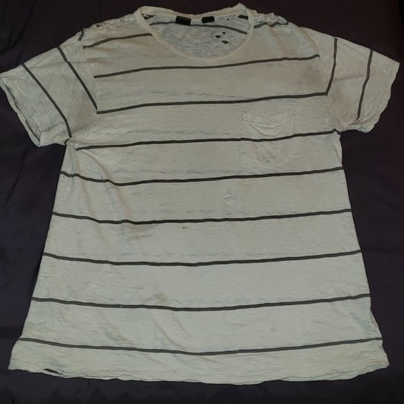 Rogues Gallery distressed striped pocket t-shirt - Picture 3 of 7